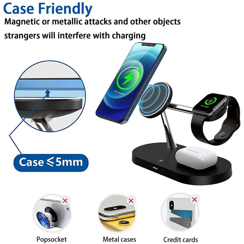 3 in 1 Wireless Magnetic Charger Stand For iPhone