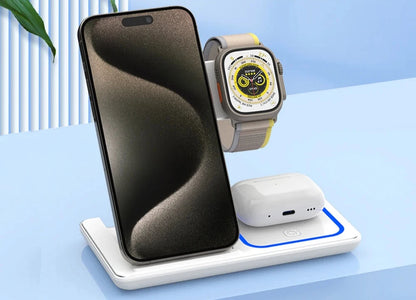 30W LED Fast Wireless Charger Stand 3 in 1