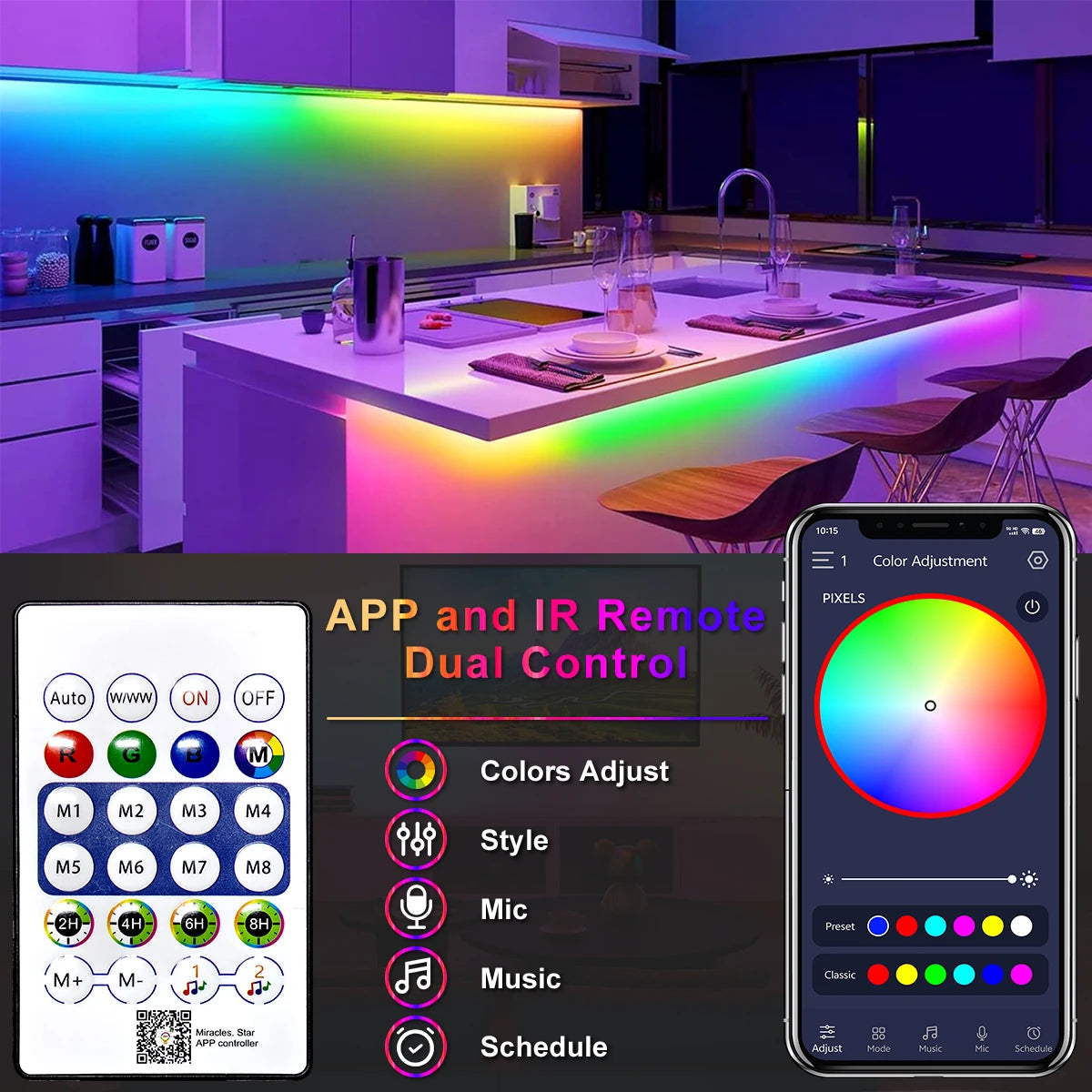5V RGB Neon Strip Light 5M USB