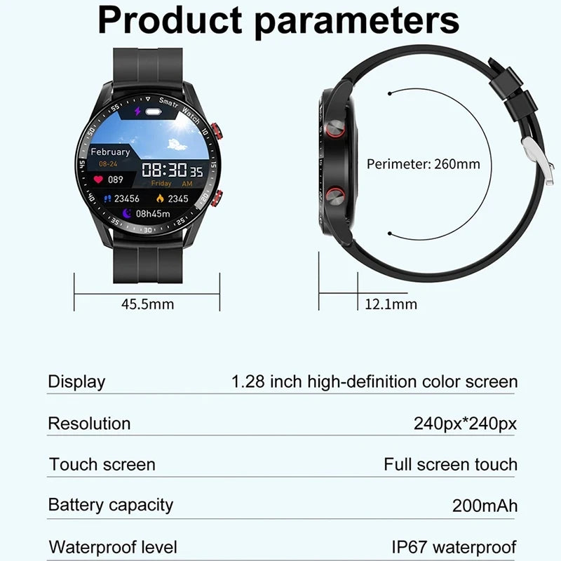 ECG+PPG Bluetooth Call Smart Watch For Men