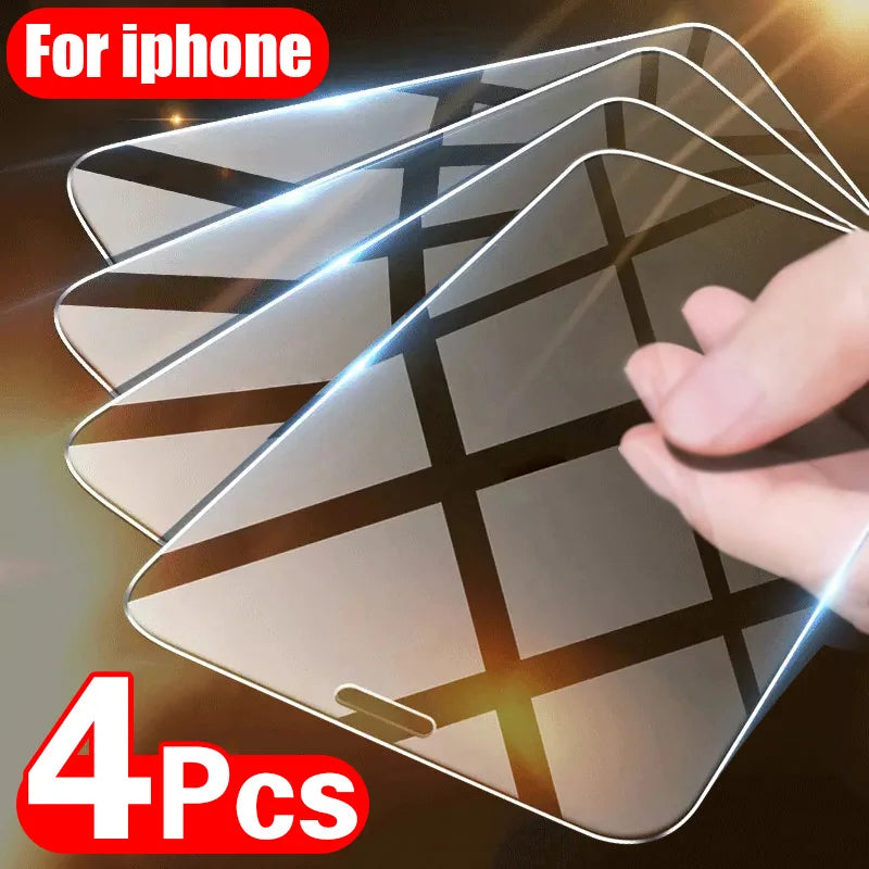 https://sparktechaura.com › products › 4pcs-tempered-glass-for-iphone-11-12-13-14-15-pro-xr-x-xs-max-screen-protector-on-for-iphone-12-13-mini-7-8-6-plus-se-glass