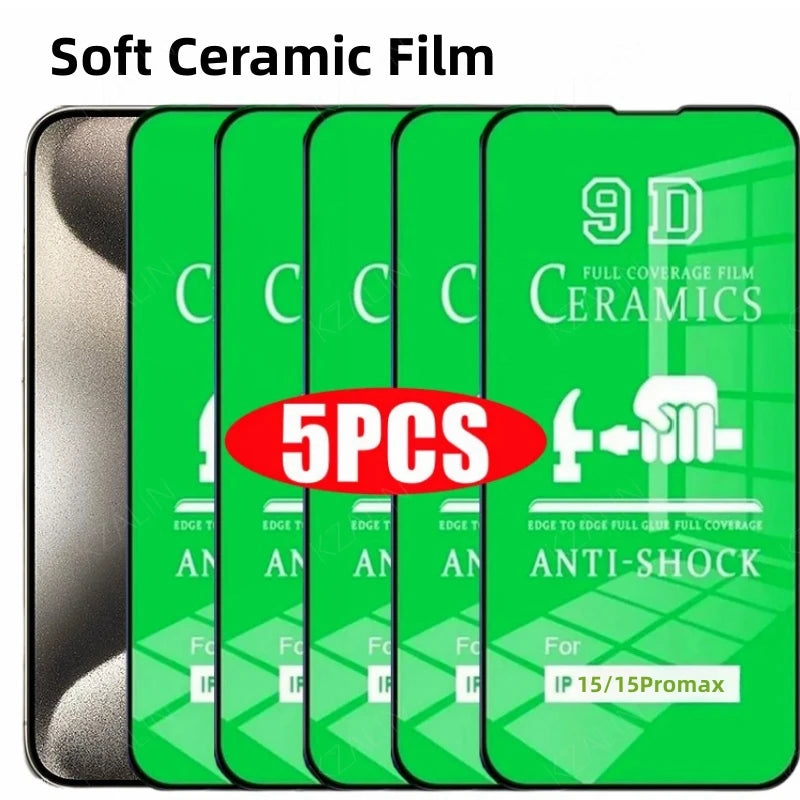 https://sparktechaura.com › products › 5pcs-hd-soft-ceramic-film-for-iphone-15-pro-max-16promax-full-cover-protective-film-for-iphone-13-11-screen-protector-not-glass